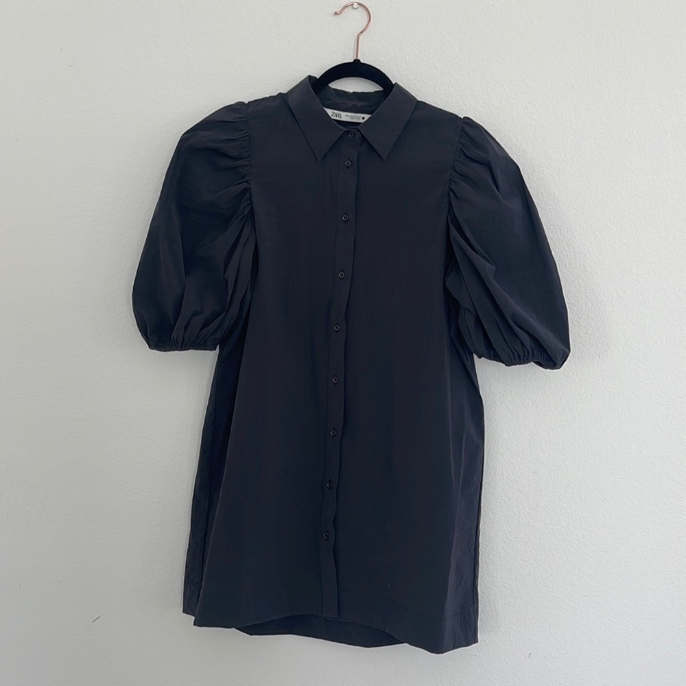 Zara puff sleeve short dress size M